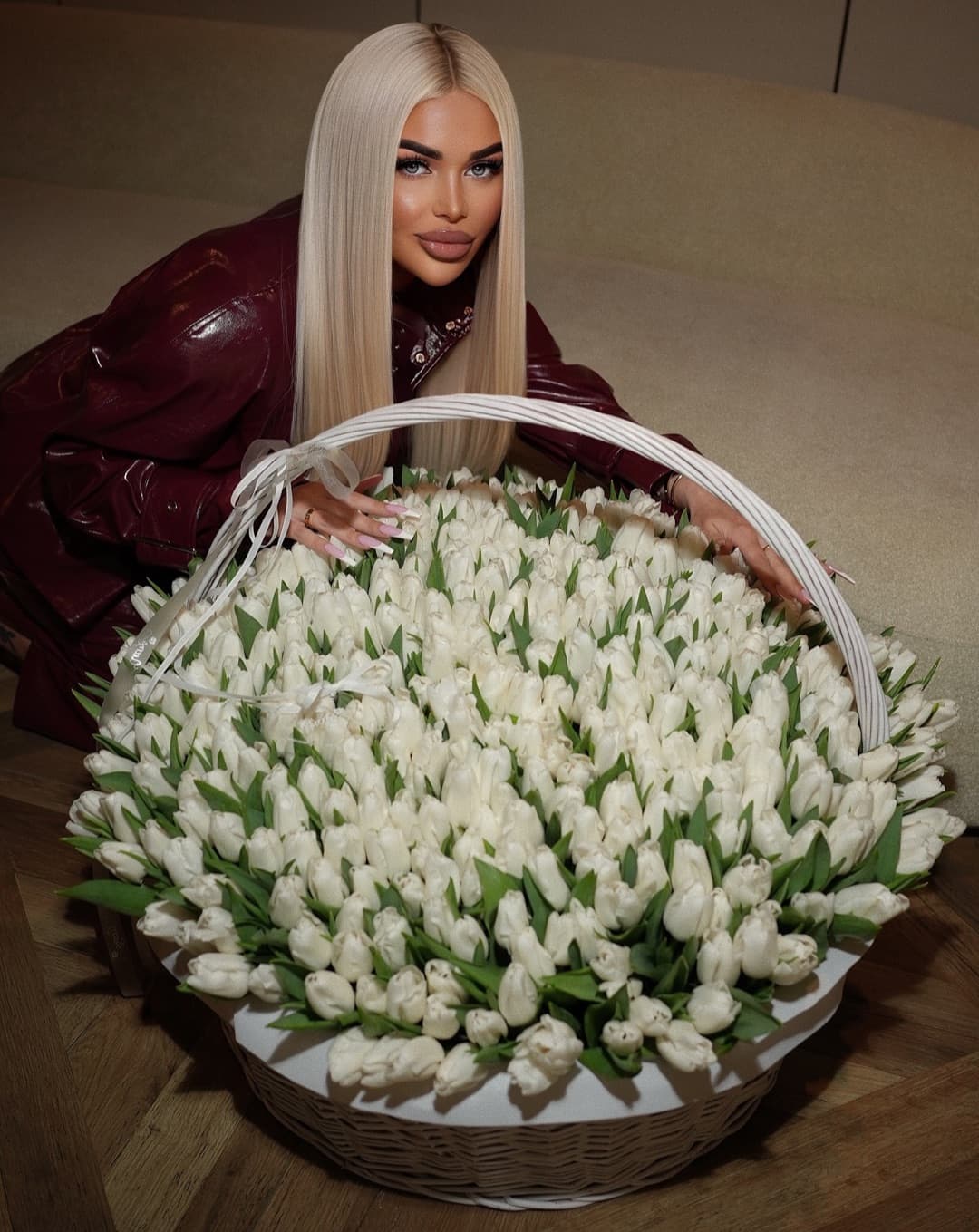 Tulips and a table, shot in daylight